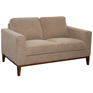 Pemberly Row Contemporary Wood Trim Loveseat in Cream Finish