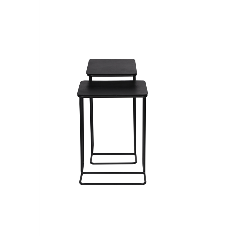 Pemberly Row Contemporary Nesting End Tables in Black Finish