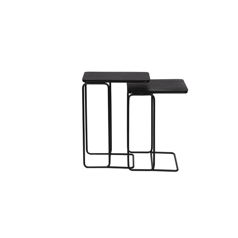 Pemberly Row Contemporary Nesting End Tables in Black Finish