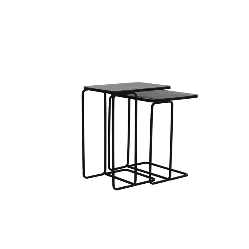 Pemberly Row Contemporary Nesting End Tables in Black Finish