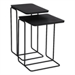 Pemberly Row Contemporary Nesting End Tables in Black Finish