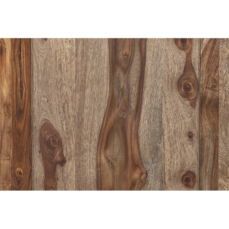 Pemberly Row Contemporary Solid Sheesham Wood Chest in Brown