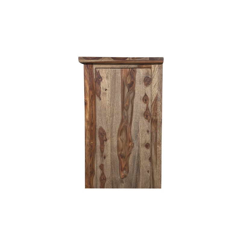 Pemberly Row Contemporary Solid Sheesham Wood Chest in Brown