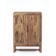 Pemberly Row Contemporary Solid Sheesham Wood Bar in Natural