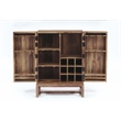 Pemberly Row Contemporary Solid Sheesham Wood Bar in Natural