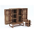 Pemberly Row Contemporary Solid Sheesham Wood Bar in Natural