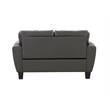 Pemberly Row Contemporary Top Grain Leather Loveseat in Gray