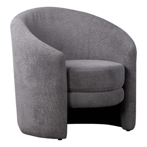 Pemberly Row Contemporary Boucle Fabric Accent Chair in Gray