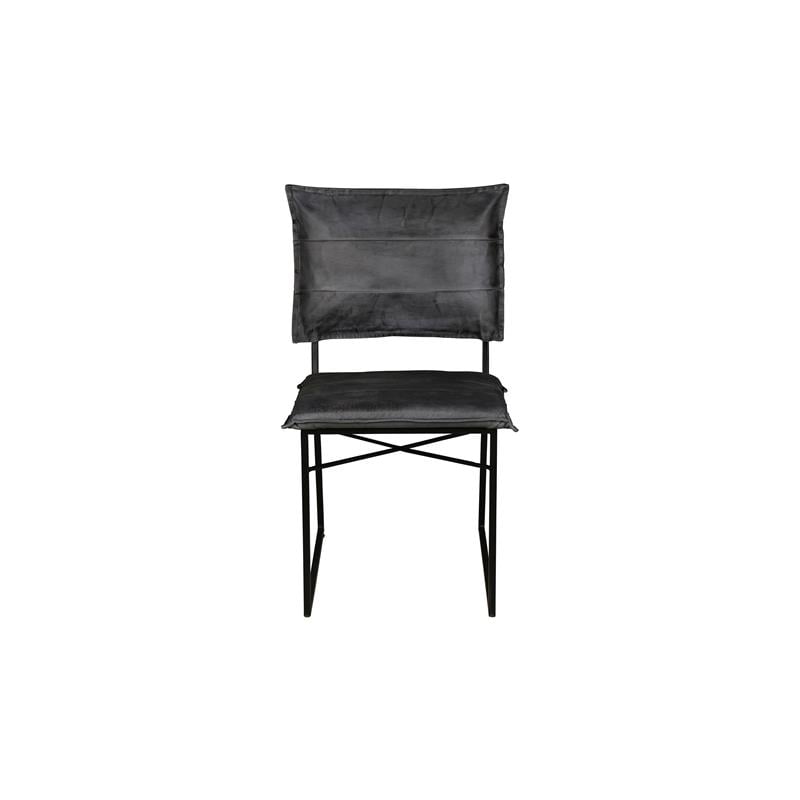 Pemberly Row Modern Top Leather Dining Chair in Gray (Set of 2)