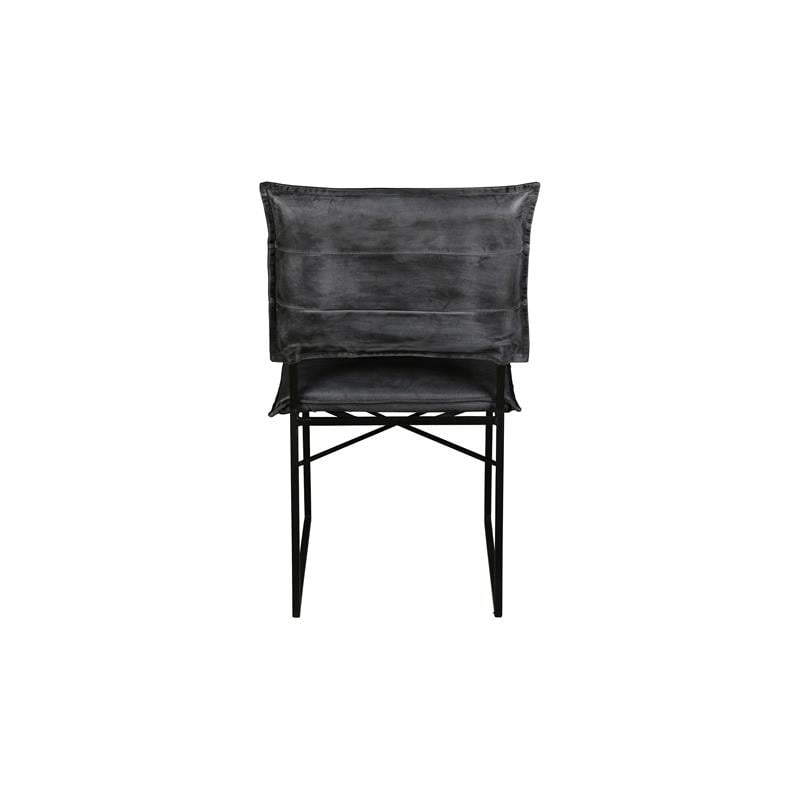 Pemberly Row Modern Top Leather Dining Chair in Gray (Set of 2)