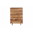 Pemberly Row Modern Solid Sheesham Wood Chest in Light Brown
