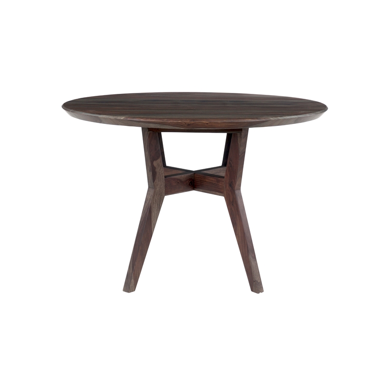 Pemberly Row Modern Solid Sheesham Wood Dining Table in Gray
