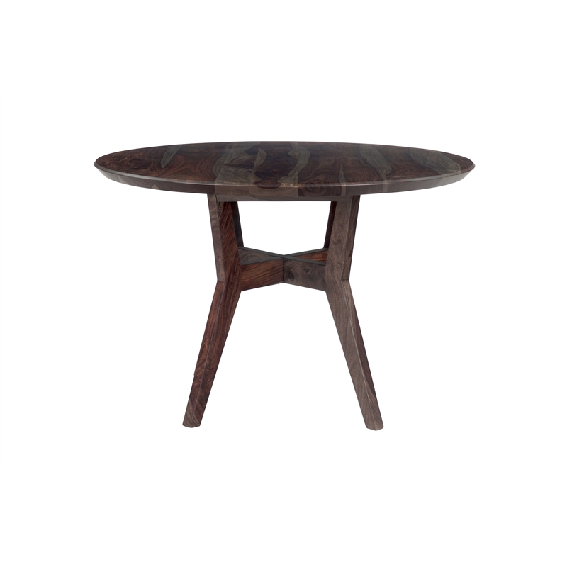 Pemberly Row Modern Solid Sheesham Wood Dining Table in Gray
