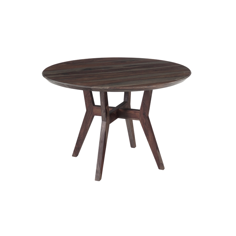 Pemberly Row Modern Solid Sheesham Wood Dining Table in Gray