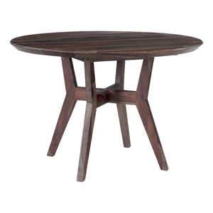 Pemberly Row Modern Solid Sheesham Wood Dining Table in Gray
