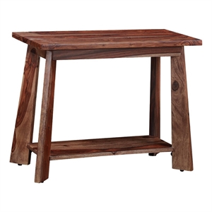 Pemberly Row Modern Solid Sheesham Wood End Table in Natural