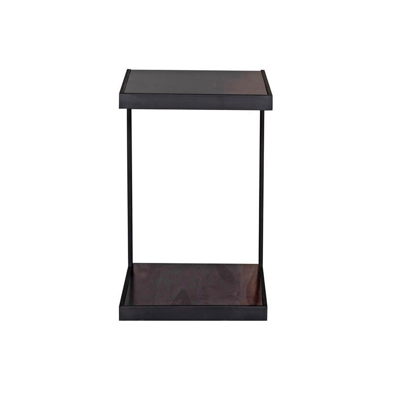 Pemberly Row Contemporary Solid Sheesham Wood C Table in Gray (Set of 2)