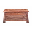 Pemberly Row Modern Solid Sheesham Wood Coffee Table in Brown