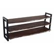 Pemberly Row Contemporary Solid Sheesham Wood TV Stand in Gray