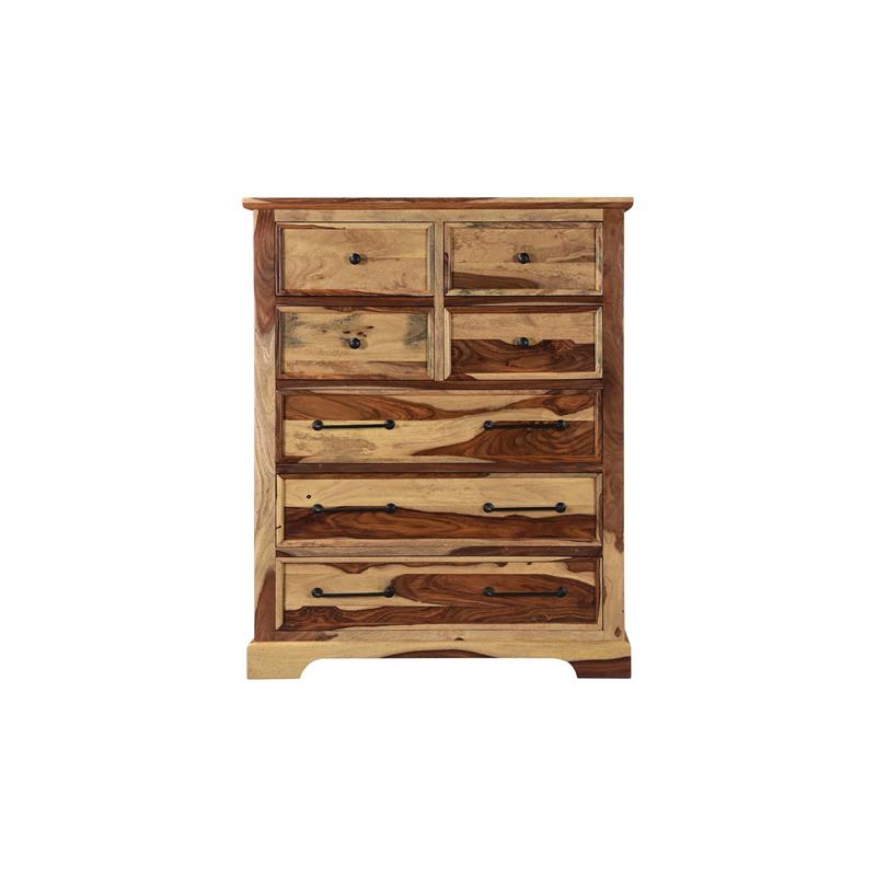 Pemberly Row Contemporary Solid Sheesham Wood Chest in Natural