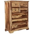 Pemberly Row Contemporary Solid Sheesham Wood Chest in Natural