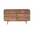 Pemberly Row Modern Solid Sheesham Wood Dresser in Light Brown