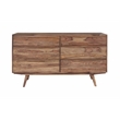 Pemberly Row Modern Solid Sheesham Wood Dresser in Light Brown
