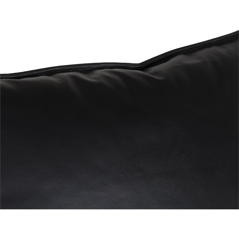 Pemberly Row Modern Leather & Iron Metal Accent Chair in Black