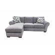 Pemberly Row Soft Chenille Reversible Fabric Sectional in Gray