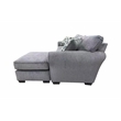Pemberly Row Soft Chenille Reversible Fabric Sectional in Gray