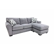 Pemberly Row Soft Chenille Reversible Fabric Sectional in Gray