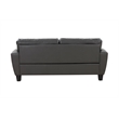 Pemberly Row Contemporary Top Grain Leather Sofa in Gray Finish