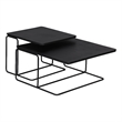 Pemberly Row Contemporary Nesting Coffee Tables in Black Finish