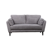Pemberly Row Contemporary Boucle Fabric Loveseat in Gray Finish