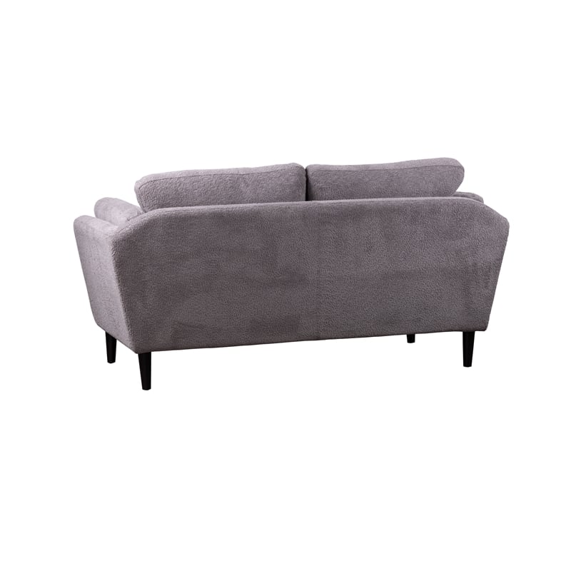 Pemberly Row Contemporary Boucle Fabric Loveseat in Gray Finish