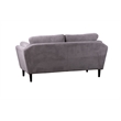 Pemberly Row Contemporary Boucle Fabric Loveseat in Gray Finish