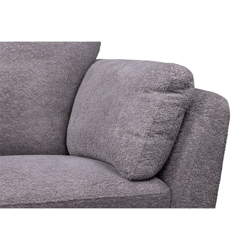 Pemberly Row Contemporary Boucle Fabric Loveseat in Gray Finish