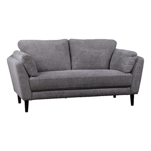 Pemberly Row Contemporary Boucle Fabric Loveseat in Gray Finish