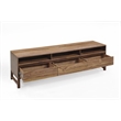 Pemberly Row Contemporary Solid Sheesham Wood TV Stand in Brown