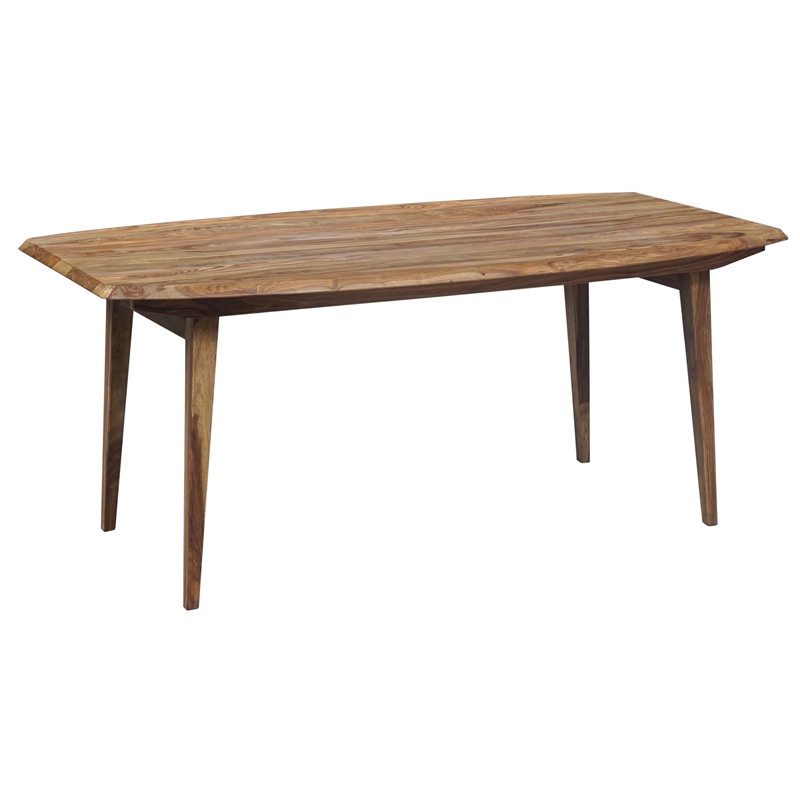 Pemberly Row Modern Solid Sheesham Wood Dining Table in Natural