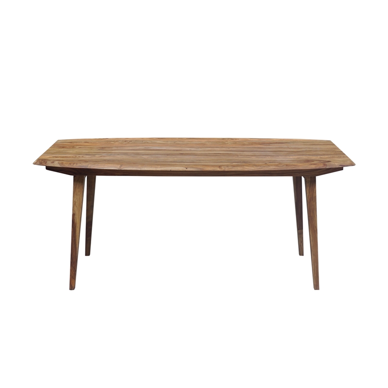 Pemberly Row Modern Solid Sheesham Wood Dining Table in Natural