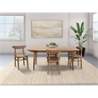 Pemberly Row Modern Solid Sheesham Wood Dining Table in Natural