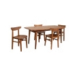 Pemberly Row Modern Solid Sheesham Wood Dining Table in Natural
