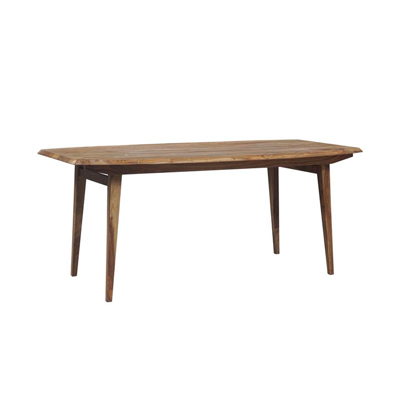 Pemberly Row Modern Solid Sheesham Wood Dining Table in Natural