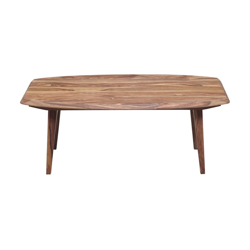 Pemberly Row Modern Solid Sheesham Wood Coffee Table in Natural