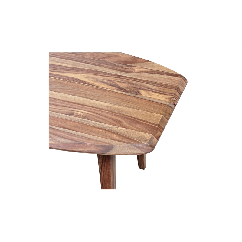 Pemberly Row Modern Solid Sheesham Wood Coffee Table in Natural