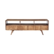 Pemberly Row Modern Solid Sheesham Wood TV Stand in Light Brown