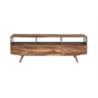 Pemberly Row Modern Solid Sheesham Wood TV Stand in Light Brown