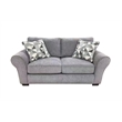 Pemberly Row Modern Chenille Fabric Reversible Loveseat in Gray