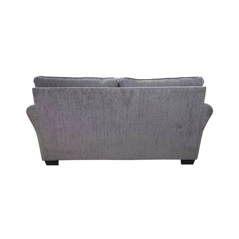 Pemberly Row Modern Chenille Fabric Reversible Loveseat in Gray